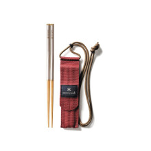 Snow Peak Wabuki 8"""" Chopsticks with Carry Sleeve Ultralight Japanese Cutlery for Camping Daily use & Outdoors