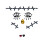 Stitches selbstklebender Gesichtsschmuck-Aufkleber. 1