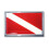 Small Scuba Dive Flag Chrome Auto Emblem 1