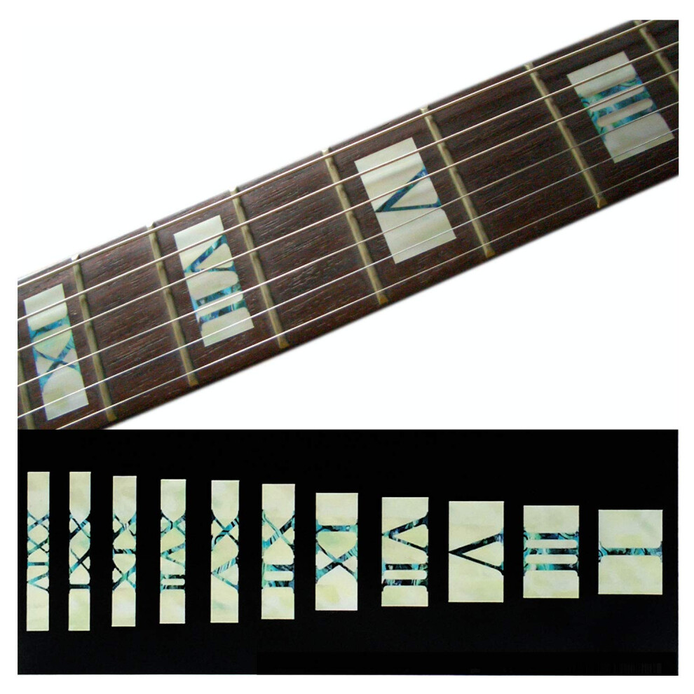 Inlay Sticker - Pennarello Per Tastiera E Tasti Per Chitarre E Basso, Roman Numeral Blocks, Colore: Bianco Perla-image