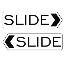 Designer Slide Door Sign - White - Large