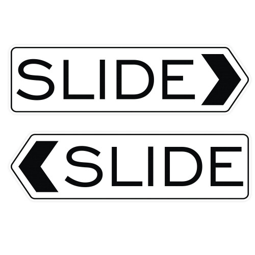 Designer Slide Door Sign - White - Large