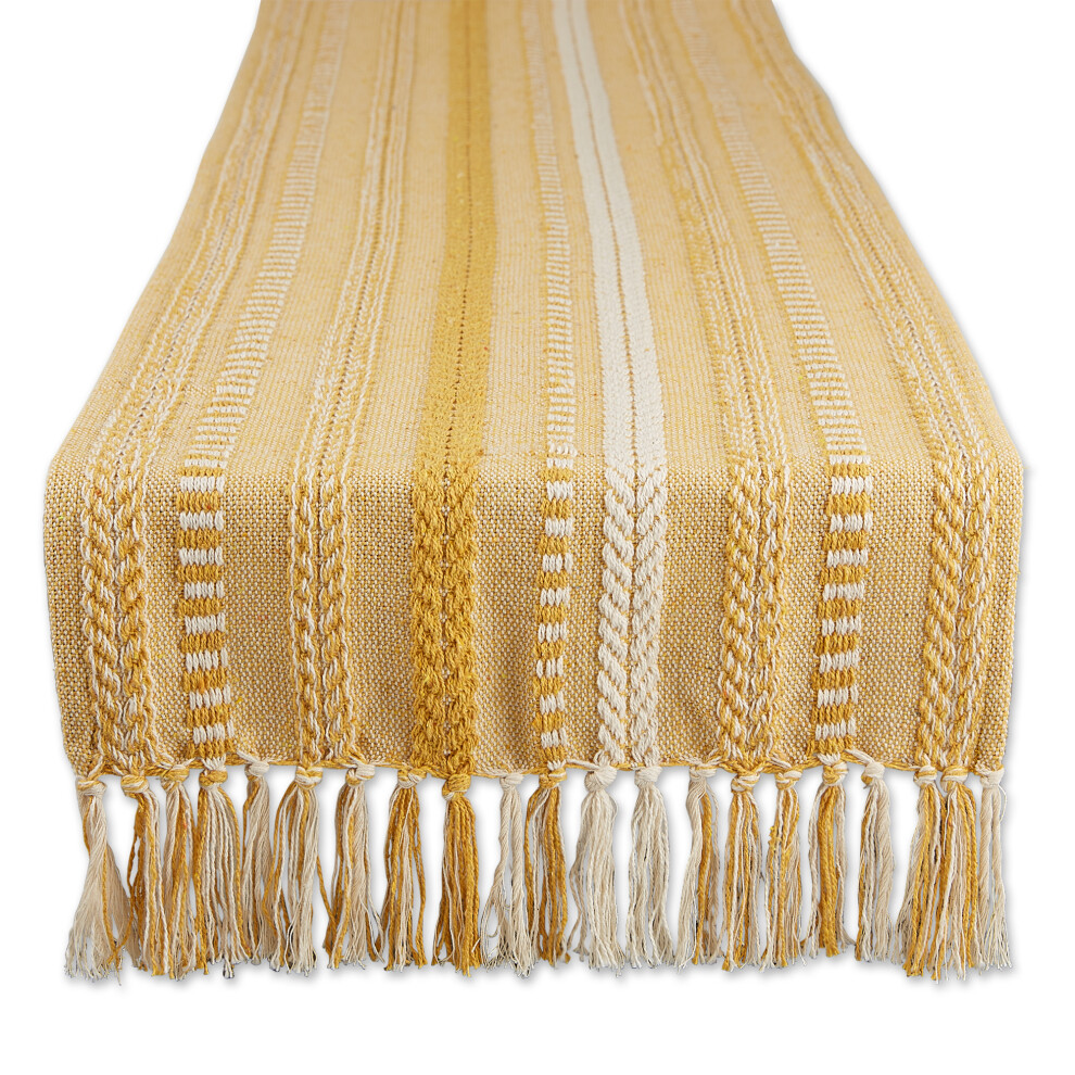 DII Honey Gold Braided Stripe Table Runner-image-OPC-PGG95GV-NEW