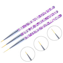 3 Pieces Professional Nail Brushes Nail Brushes Nail Art Purple