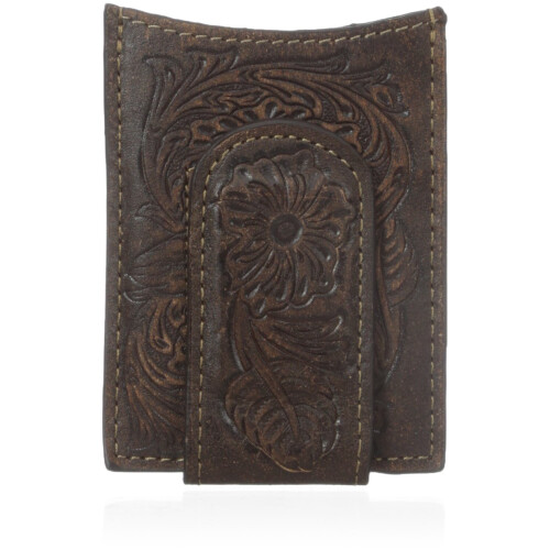 ARIAT Herren-Geldklammer mit Blumenmuster, Braun, Einheitsgr    e