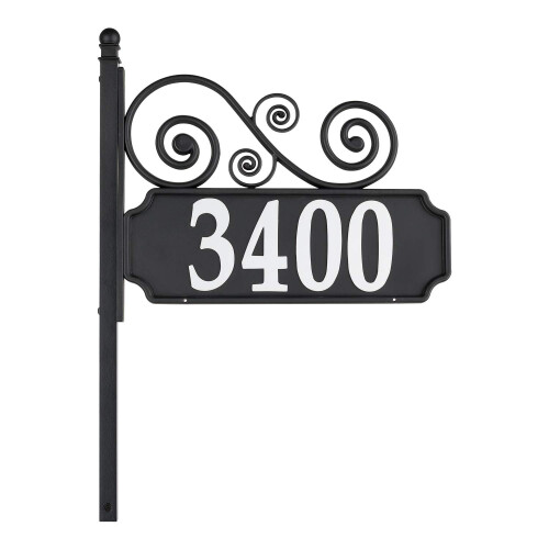 Nite Bright Scroll Reflective Address Post Sign