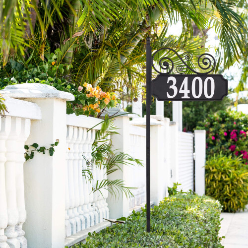 Nite Bright Scroll Reflective Address Post Sign 1