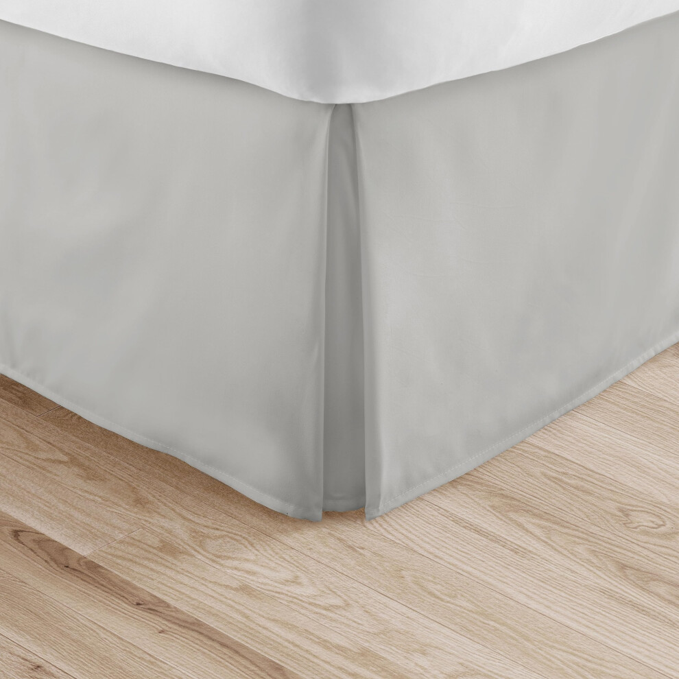 Jupe de lit pliss   e Linen Market pour lit simple, gris clair