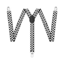 Bretelle Man of Men - a quadri - Nero Bianco