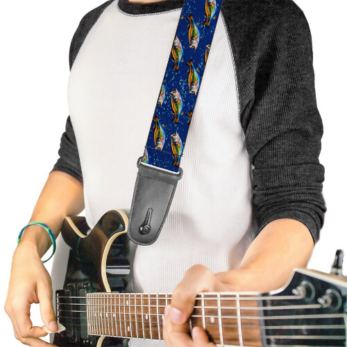 Guitar Strap Bass Fish Water Bubbles 2 Inches Wide 1