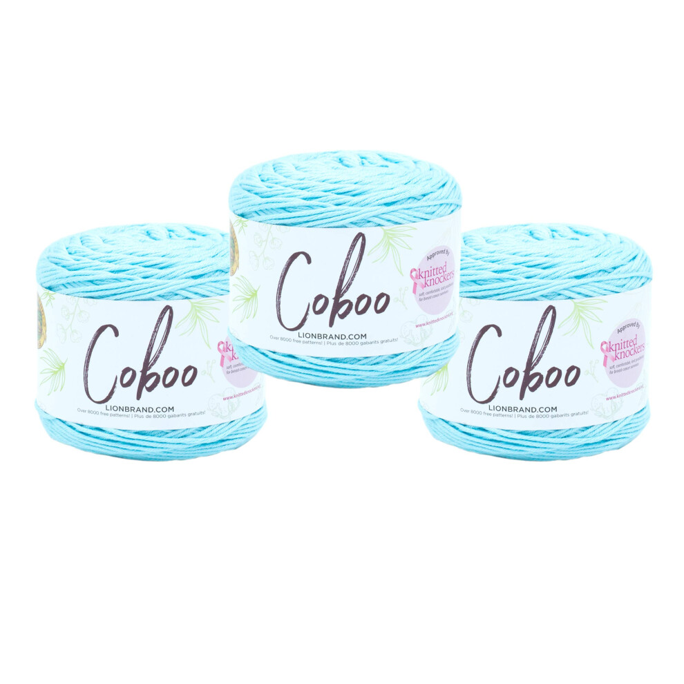 (3 Pack) Lion Brand Yarn coboo Bamboo Yarn  Ice Blue
