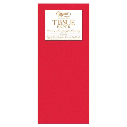 Caspari Solid Tissue Paper in Red 8 Sheets Included