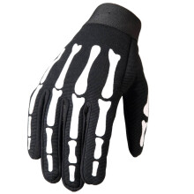 Hot Leathers Skeleton Mechanic Gloves (Black Large)