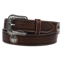 ARIAT Herren Basket Stamp Circle Concho Grtel Tan 46