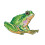 Tree Frog  Shimmery Green  Embroidered  Iron-on Patch 1