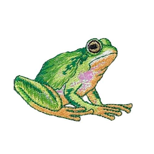 Tree Frog  Shimmery Green  Embroidered  Iron-on Patch