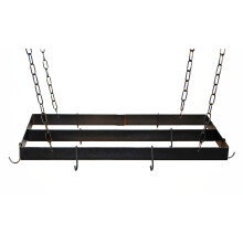 Support casseroles rectangulaire noir Rogar avec barre centrale 30""""x15""""