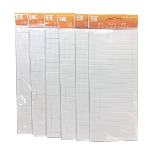 Best Creation Inc 3D Foam Tape- Big Square- 6 Sheets