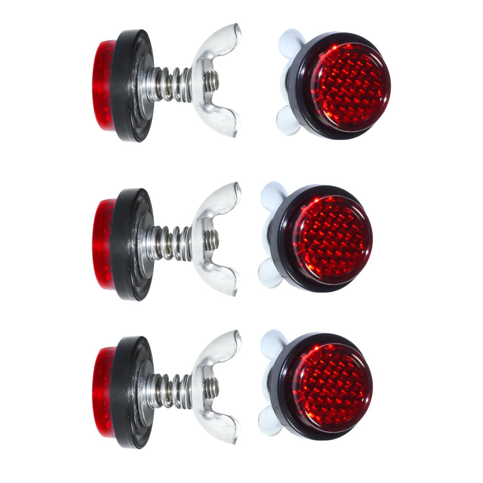 Reflector Motorcycle License Plate Bolts And Nuts Red 750961899815