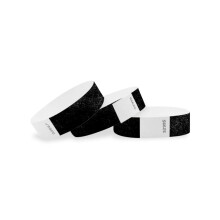 WristCo Black Tyvek Wristbands for Events - 100 Count
