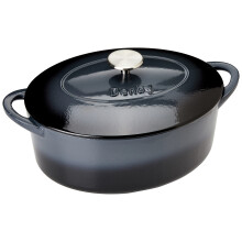 Cacerola ovalada de hierro fundido Denby Halo de 4,2 l, color gris medio