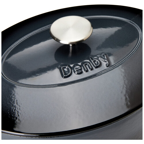 Denby Denby Halo Cast Iron 4.2L Oval Casserole  Medium  Gray 1