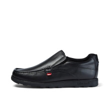 Kickers Men's Loafers Leather Shoes Black (Black) 10