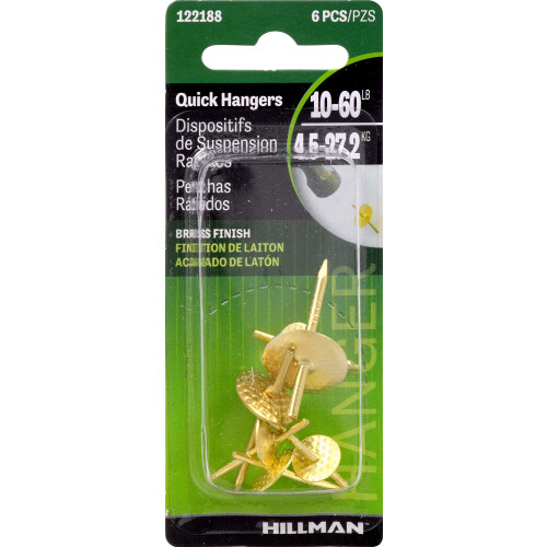 The Hillman Group 122188 Assorted Quick Hangers Brass 2