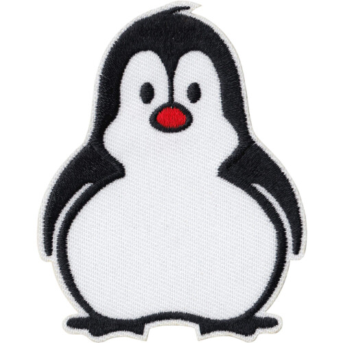 Adorable Chubby Penguin - 3"""""""" Embroidered Iron on Patch