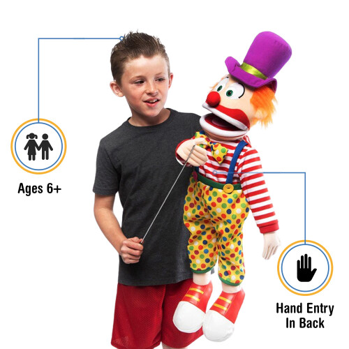 25"""" Clown w/Hat  Full Body  Ventriloquist Style Puppet 1