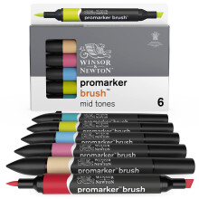 Sada tetcov Winsor & Newton ProMarker, 6 kusov, stredn t ny