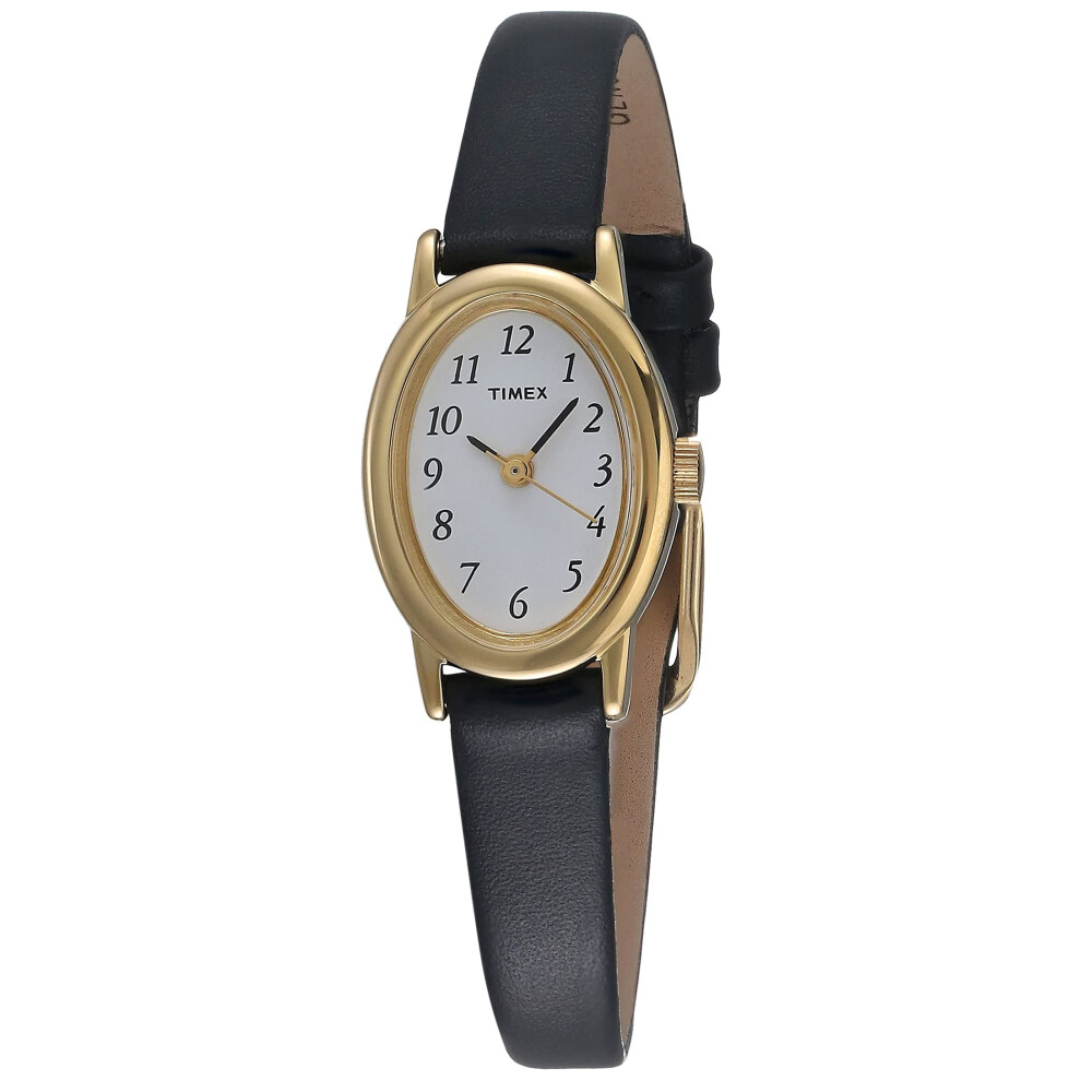 Timex Women's T21912 Cavatina Black Leather Strap Watch
