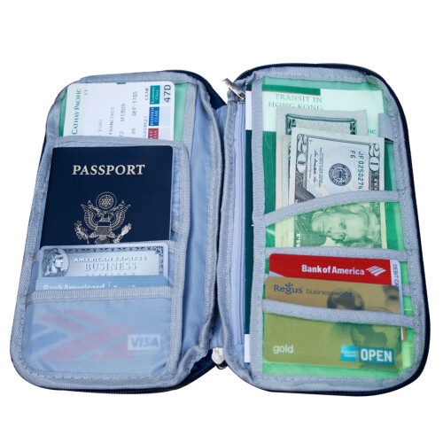 Suporte para passaporte e documentos de viagem Wrapables azul celeste 1