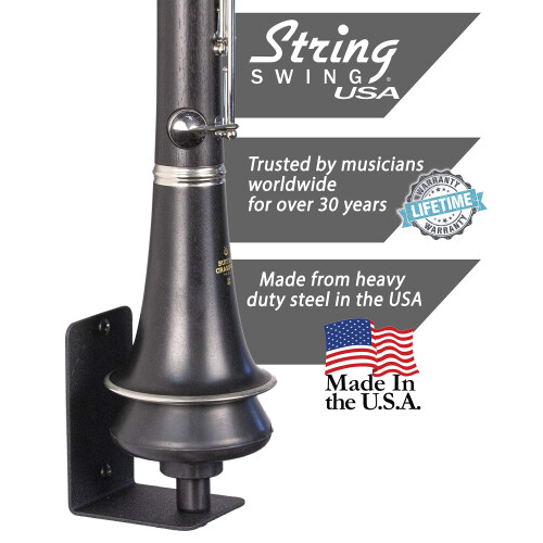 String Swing Clarinet Holder for Flat Wall Mount HH13-FW 1