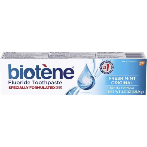 Dentifricio al fluoro Biotene Fresh Mint Original 4,3 Oz.