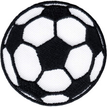 Soccer Ball - White and Black - Embroidered Iron on Patch