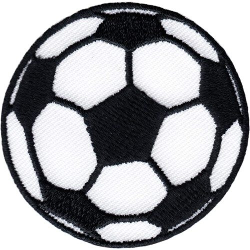 Soccer Ball - White and Black - Embroidered Iron on Patch