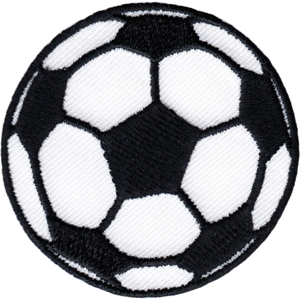 Soccer Ball - White and Black - Embroidered Iron on Patch
