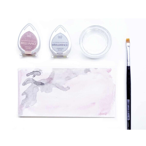 Tsukineko Brilliance Dew Drop Inkpad Pearlescent Crimson 1