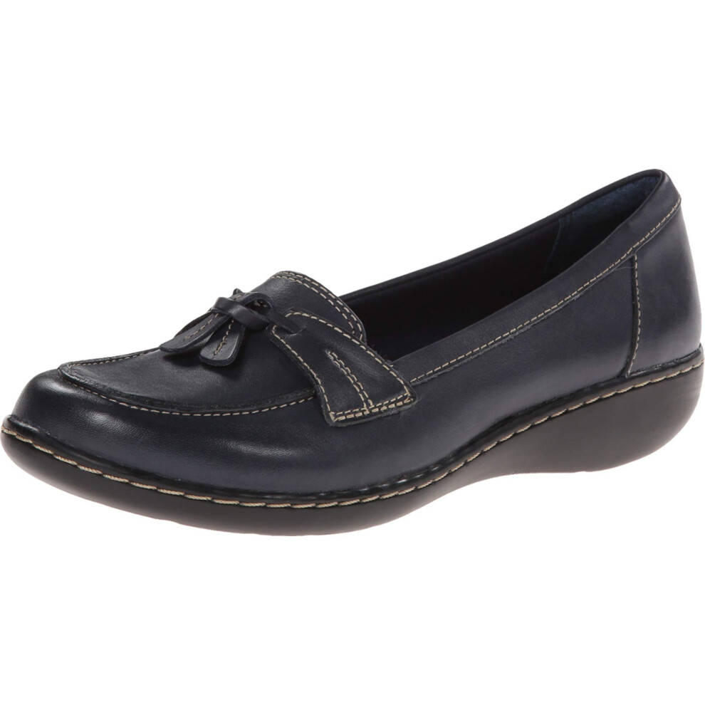 Clarks Women's Ashland Bubble Slip-On Loafer  Navy  7.5