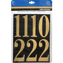 Hillman 842276 Black and Gold Mailbox Number Pack 3-Inch