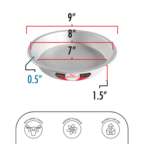 Fat Daddio's PIE-9 Anodized Aluminum Pie Pan  9 x 1.5 Inch 1