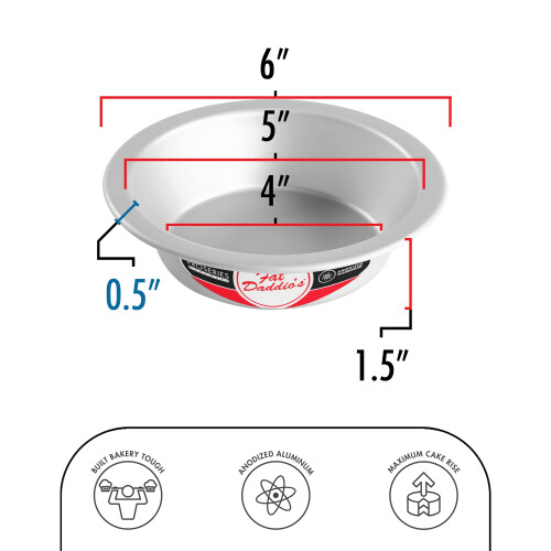 Fat Daddios Pie-6 Anodized Aluminium Pie Pan 6 x 1,5 tommer 1