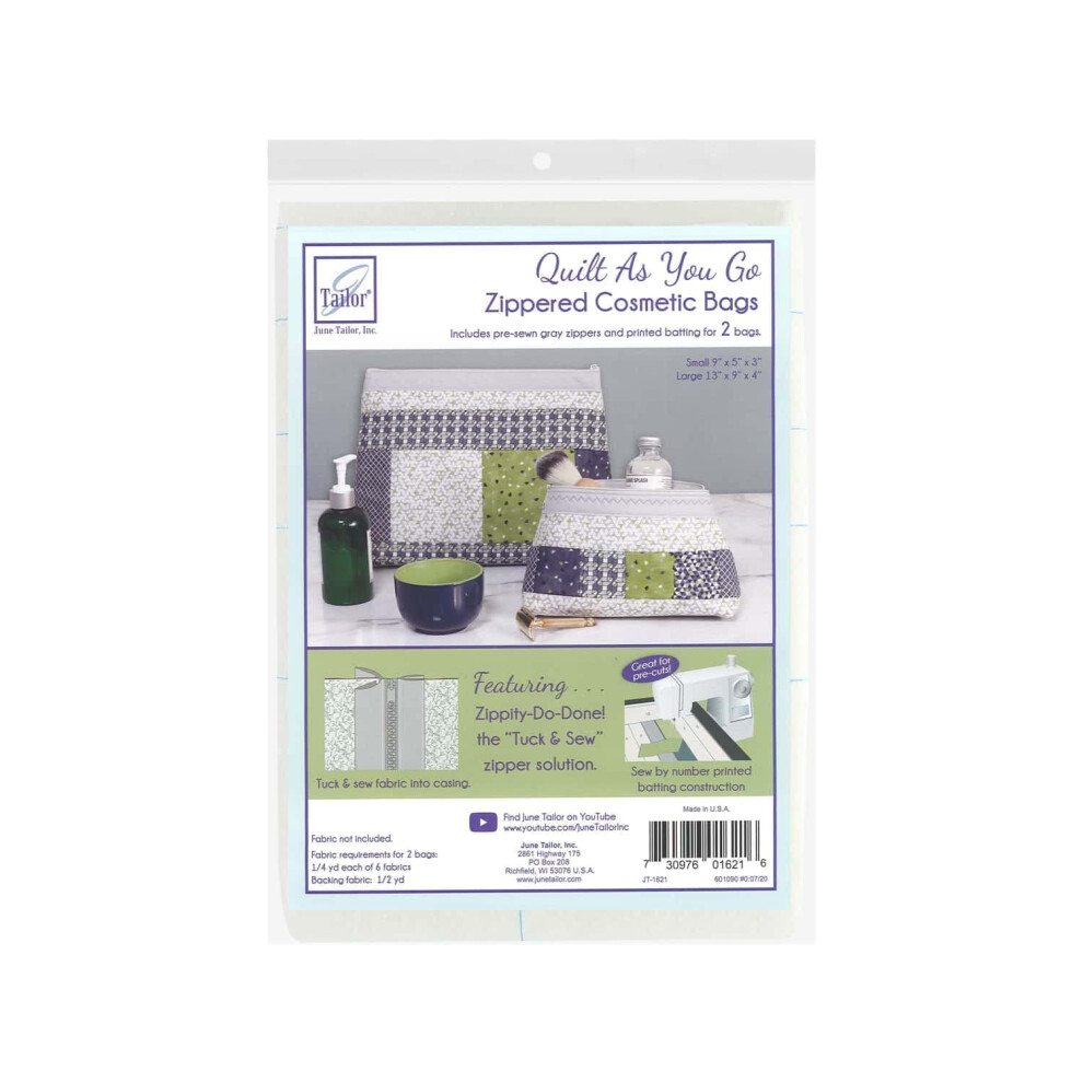 June Tailor Light/Gray Zippity Doo Cosmetic Bags (2) - Zip