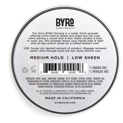 BYRD Hår Matt Pomade Herr Medium Hold/ Låg Glans, 1.5 OZ 1