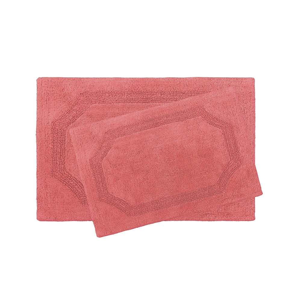 Ensemble de 2 tapis de bain r   versibles en coton Laura Ashley Corail