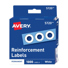 V stu n lepidl Avery Hole Reinforcements biele, 1000 ks/balenie - AVE05720