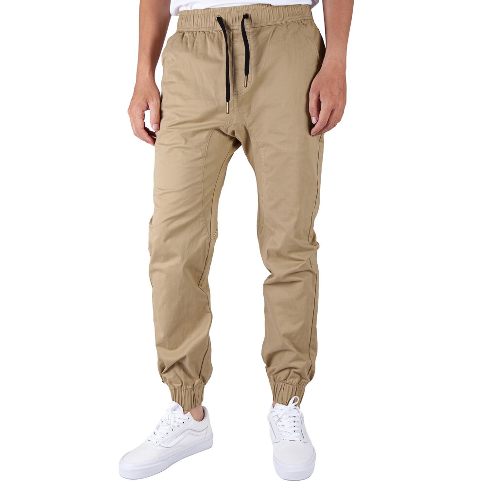 ITALYMORN Pantalon de jogging kaki pour homme avec poches (kaki, taille L)