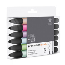 Sada tetcov Winsor & Newton ProMarker, 6 kusov, pastelov t ny