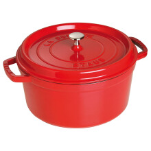 Cocotte rotonda in ghisa Staub da 7 litri - Ciliegia, prodotta in Francia